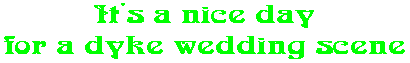 It's a nice day for a dyke wedding scene