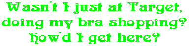 Wasn't I just at Target, doing my bra shopping? How'd I get here?
