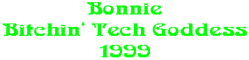 Bonnie Bitchin� Tech Goddess 1999