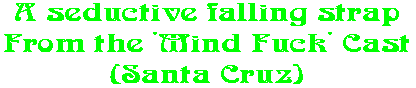 A seductive falling strap From the 'Mind Fuck' Cast (Santa Cruz)
